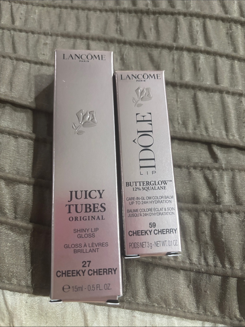 Lancome Juicy Tubes & L'Absolu Idôle Butterglow Lip Set - Cheeky Cherry Pink